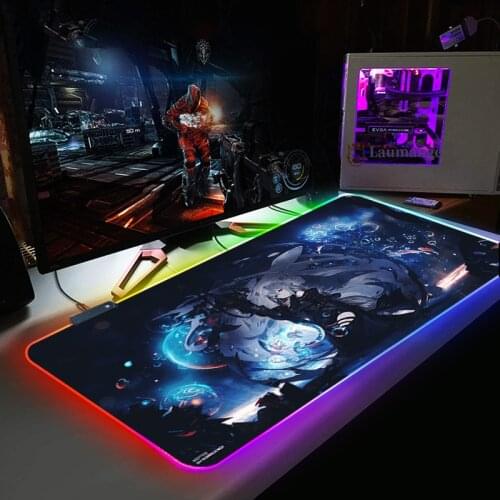 Arknights Gaming Mouse Pad Locking Edge Gamer rug keyboard for computers RGB Backlight Pad Mause XXL for Desktop Mat Backlit mat