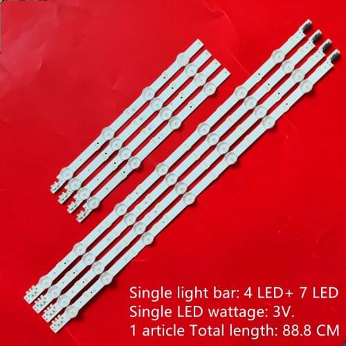 Kit 8 PCS LED Backlight strip for Samsung UE43J5550 UE43J5600 ue43j5502 S_5j55_43_FL_L7 R4 LM41-00117X LM41-00117W BN96-36336A