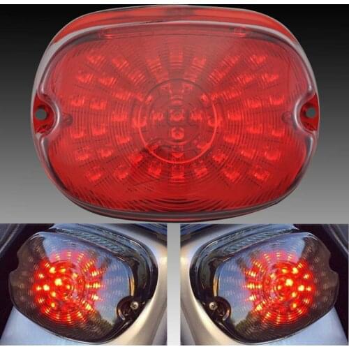 Red Motorcycle Turn Signal Brake Light License Plate Tail Lights LED Lamps Fits For Harley Sportster XL883 Touring Road King