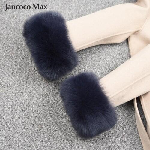 Jancoco Max S1405 Women Real Raccoon Fur Sleeve Cuffs Ring For Jackets Fashion