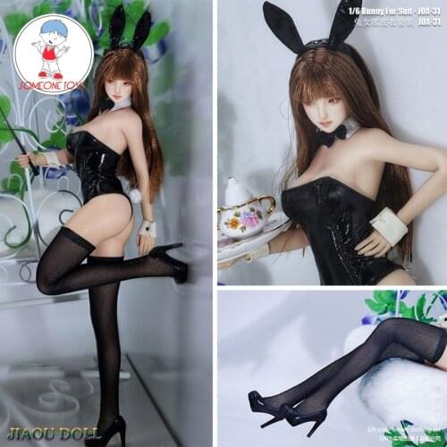 1/6 Scale Female Soldier Rabbit Girl Fur Suit Dress Stockings Hairband Clothes for Jiaou Doll Tbleague Phicen Action Figures
