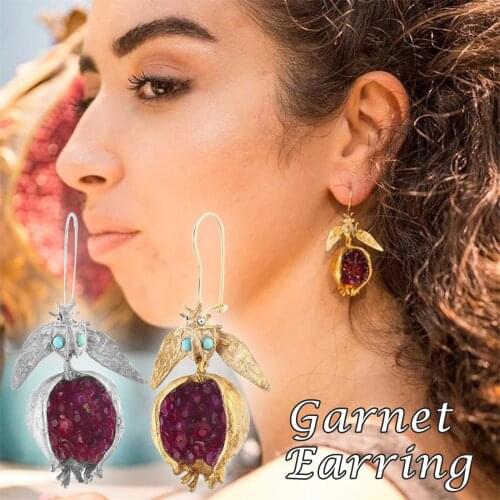 Golden Pomegranate Earrings Fashion Simulated Pomegranate Women Female Ear Jewelry NYZ Shop