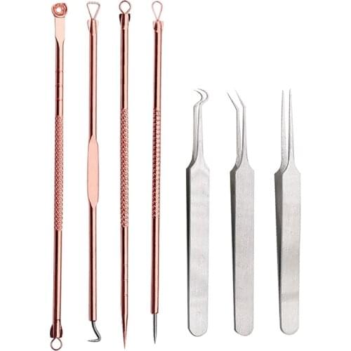 Stainless Steel Blackhead Comedone Kit Acne Pimple Belmish Extractor Vacuum Blackhead Remover Dots Cleaner Tool Acne Needle