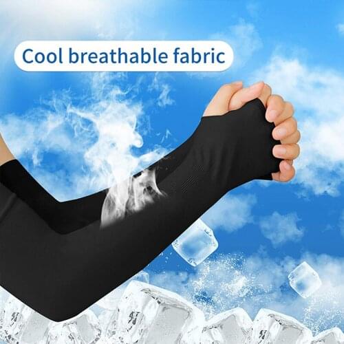 Arm Cover Up Silk Summer Arm Sleeve Fashion Cycling Running Jogging Cool Sport Cuffs Women Warmers For Volleyball Sun Protection