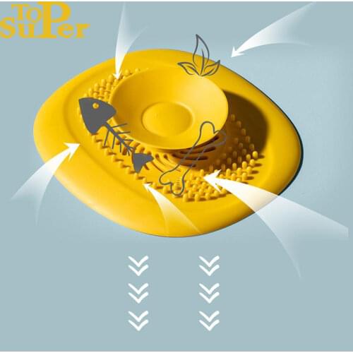 Push-on Floor Drain Strainer Hair Catcher Rubber Shower Bathtub Floor Filter Water Stopper Bathroom Kitchen Deodorant Plug Tools