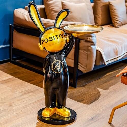 NordicStyle Originality Technology Rabbit Floor Figure Statue Home Decoration Large Landing Living Room Decor Sculpture Figurine