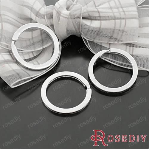 Wholesale Diameter 25mm 30mm 33mm Chrome Plated Round Iron Key Rings Diy keycahins Findings Accessories (JM4520)