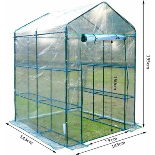 Mini Greenhouse PVC Plastic Garden Outdoor Plants Grow House Cover For Flowers Roll-up Windows Without Frame 73*143*195cm