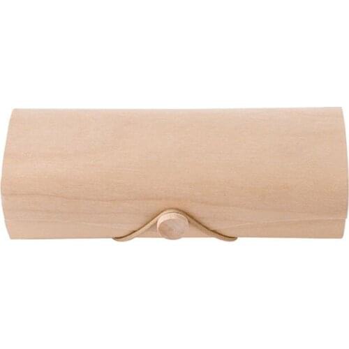 Portable Wooden Sunglasses Box Case Eye Glasses Clam Shell Protector