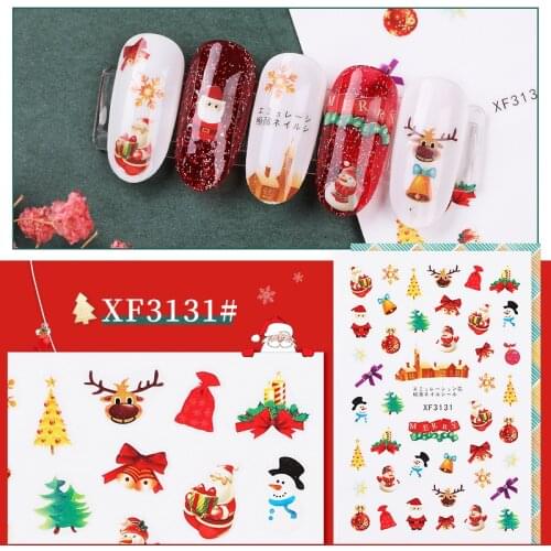 Christmas Theme Nail Decal And Sticker Simple DIY Design Slider For Manicuring Nail Art Decorations Sticker Tips Foil