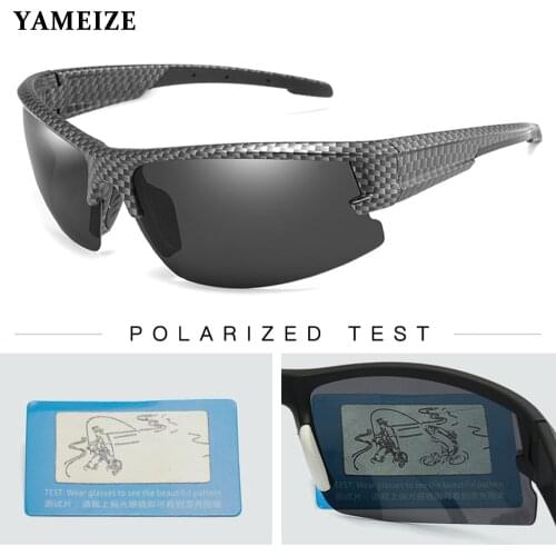 YAMEIZE Men Sunglasses Polarized Mirror Coating Lenses Sport Goggles Half Frame Glasses Women Square Sun Glasses Male Eyewear