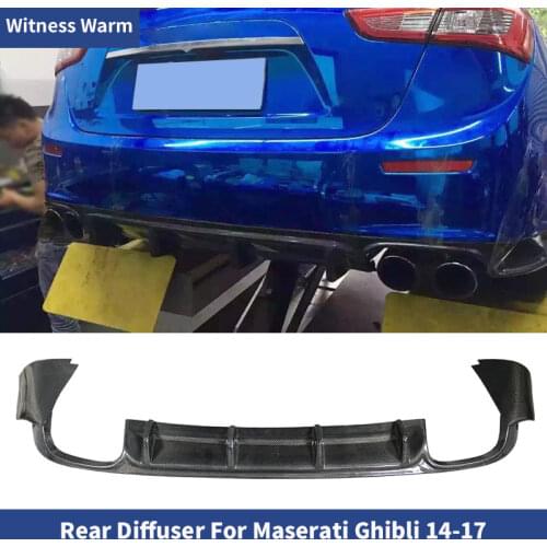Carbon Fiber Car Rear Bumper Diffuser Lip Spoiler For Maserati Ghibli 2014 2015 2016 2017 car body kit