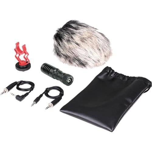 CARLIRAD Video Microphone With Shock Mount Windscreen And Audio Cables For Iphone Android DSLR Camcorder Youtube Mic