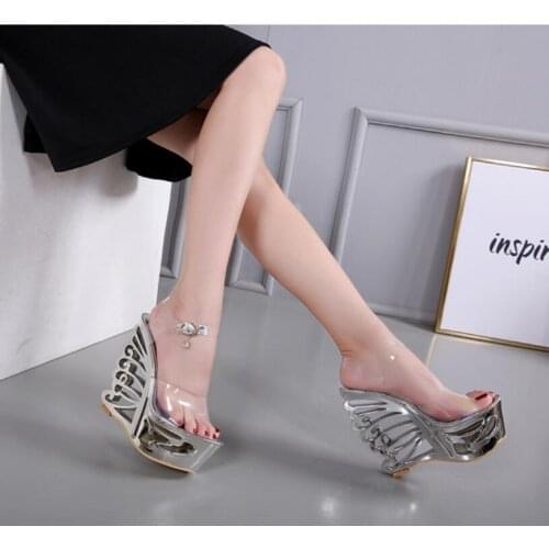 Shoes Women Heterotypic Heel Buckle Strap Sexy Strange Style Heel Summer Female Shoes Retro Novelty Sandals High Heels 14cm Shoe