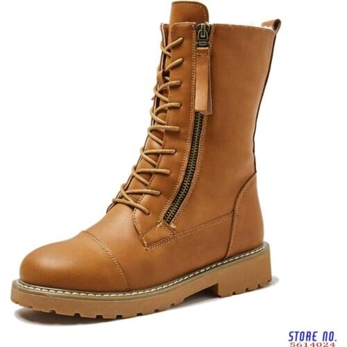 Women Boots Mid-Calf Soft Leather Botas Mujer Quality Rubber Winter Shoes Woman Warm Snow Boots Botas Mujer Invierno