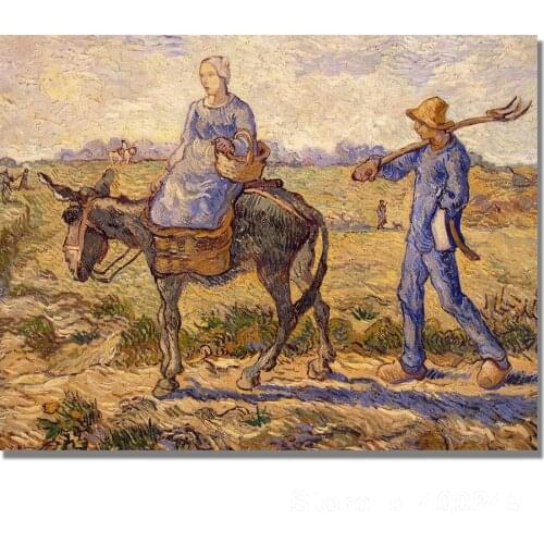 Famous Oil painting Morning Going out to Work Vincent Van Gogh reproductions Canvas Art High quality Hand painted