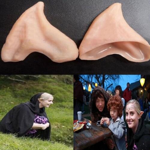 1 Pair Halloween Party Elven Elf Ears Pointed Anime Fairy Cosplay Props Costumes Vampire Soft Christmas Party Mask Supplies