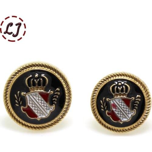 10pcs/lot new black white gold fashion decorative button overcoat shirt sewing buttons British style garment accessories DIY