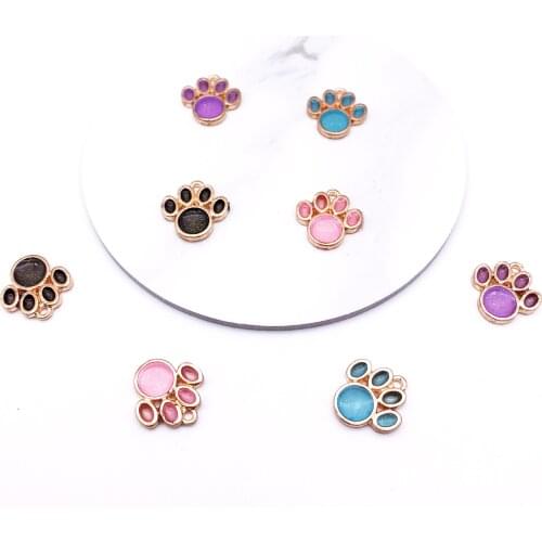 10pcs New Korean cartoon color bear paw pendant drop oil zinc alloy jewelry accessories headwear earrings pendant