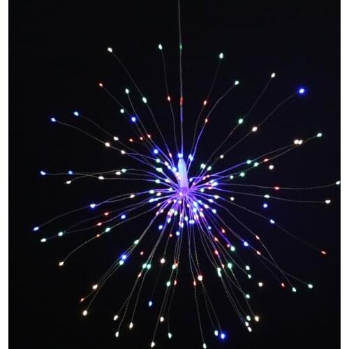180 LED Firework String Lights 8 Mode Explosion Star Copper Silver Wire Fairy Light Decoration Lamp Remote Control String Light