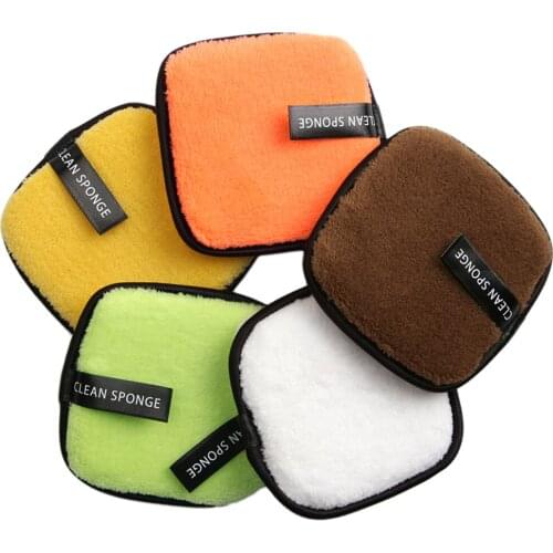 5 Pcs Reusable Make Up Remover Pads Soft Facial Cleansing Cloths Washable