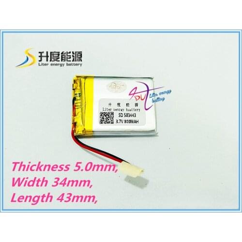 Liter energy battery 3.7V tablet battery 503443 800MAH wireless mouse steelmate electronic dog GPS tablet battery