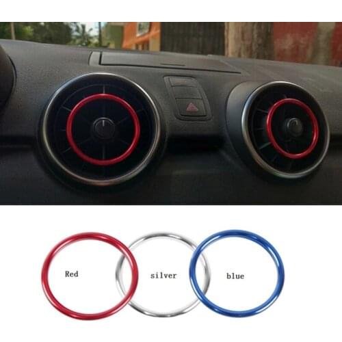 Car Interior Accessories For Audi A1 2014-2017 Instrument Desk Air-Conditioning Outlet Aluminum Decorative Sticker