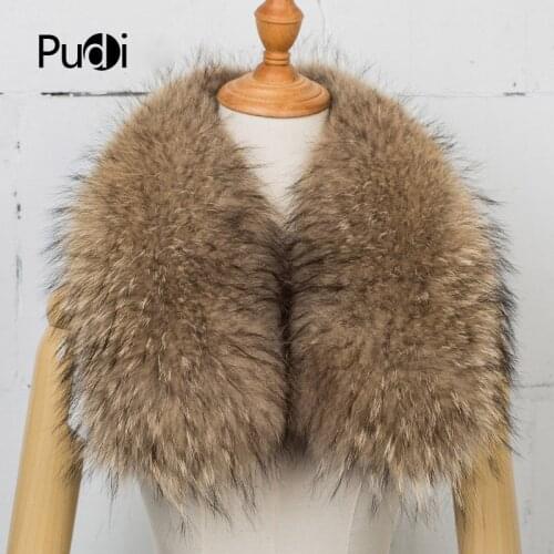 Aorice SF735 Women Men Real Genuine Raccoon Fur Collar Scarf Shawl Wrap Neck Warmer Scarves 85*17cm Customized