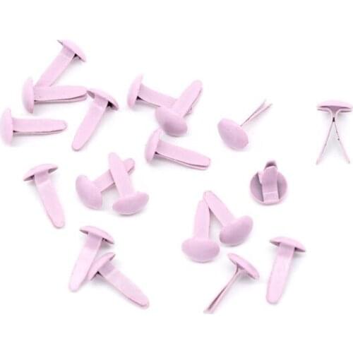 Free Shipping 200pcs Pink Pastel Round Brads Scrapbooking Embellishment 14x8mm J2662