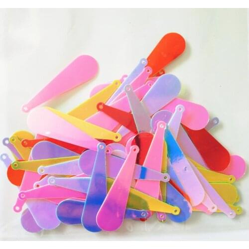 400pcs 10*35mm Long Bat Sequins PVC Flat Oval Drops Earring Accessories Shining Colors Drop Mix Assorted Multi Colors Spangles