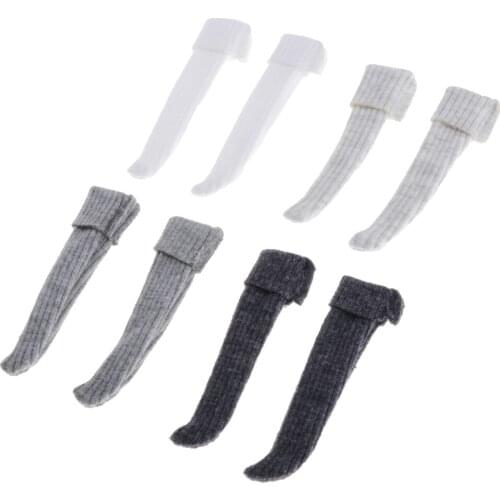 4 Pairs 1/6 Knee Socks Stockings - Fashion Dress Up Accessories for 1/6 BJD Blythe Azone Licca Dolls Outfits Replacement
