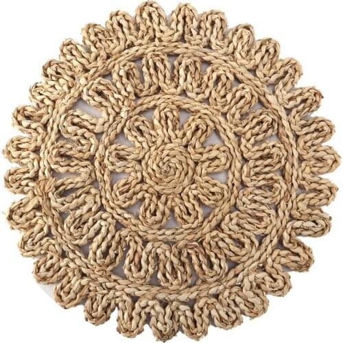 Home And Garden Natural Hand Woven Table Mat Pastoral Style Table Decoration Corn Leaf Placemat Dinner Table Cup Mat-ABUX