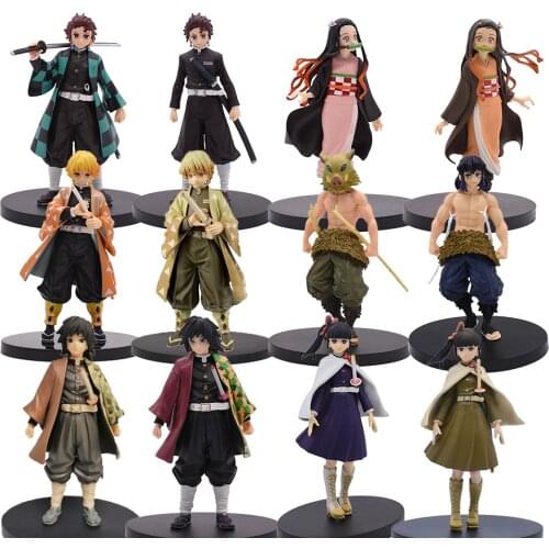 14styles Demon Slayer Figure Toy Kamado Nezuko Kamado Tanjirou Agatsuma Zenitsu Hashibira Inosuke PVC Action Figure Model toys