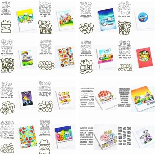 Hamburger Fruit Dessert Spring Animals Metal Cutting Dies Match Clear Silicone Stamp Scrapbook DIY Card Album New 2020