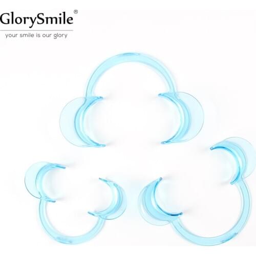 GlorySmile 20 pcs Teeth Whitening Dental Soft Nontoxic Plastic Mouth Opener New Type C Cheek Retractor For Family Game Speak Out