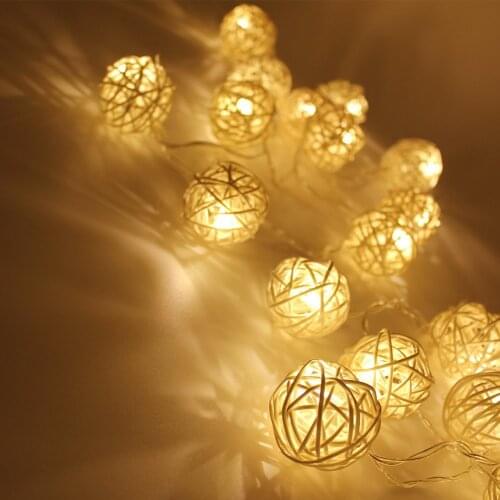 6M 40LED Cotton Light string 220V Christmas Fairy Decorative light Rattan balls lamp Warm White Party wedding garden garland
