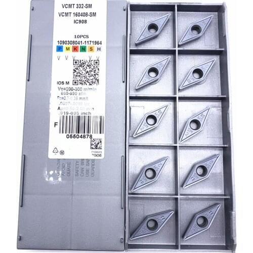 10Pcs VCMT160408 SM IC907/ IC908 Internal Turning Tools Carbide inserts Lathe cutter Cutting Tool CNC Tools Tokarnyy