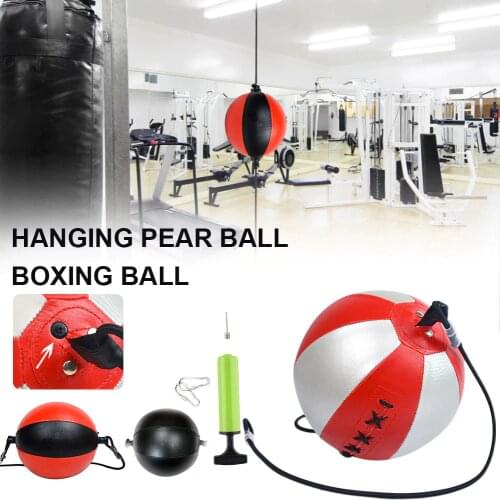 PU Leather Punching Ball Pear Boxing Bag Inflatable Reflex Speed Balls Fitness Training Double End Boxing Speed Ball with Pump