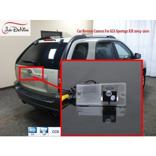 JanDeNing HD CCD Waterproof Car Rear View Parking/ Backup Reverse Camera/ License Plate Light OEM For Kia Sportage KM 2004-2010