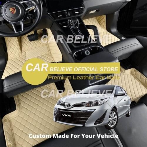 High quality Leather Car Floor mats For Toyota Vios Yaris 2014 2015 2016 2017 2018 2019 2020 2021 Carpets Rugs Pads Accessories