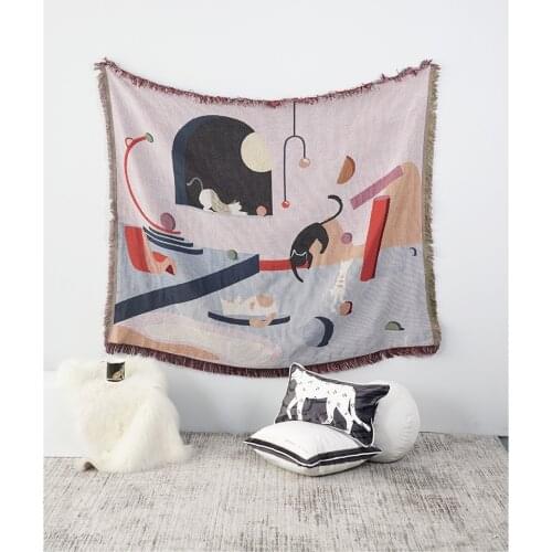 GY4025 Nordic Throw Blanket Multifunction Wonderland Decor Slipcover Cobertor Sofa Bed Non-Slip Stitching Soft All Match Sheet