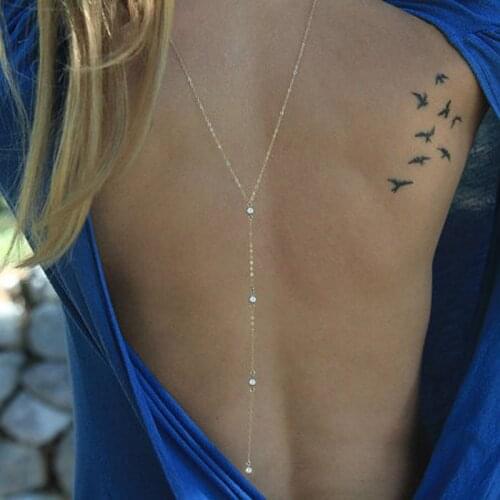 European and American Fashion Accessories New Style Imitation Drill-Back Chain Necklace