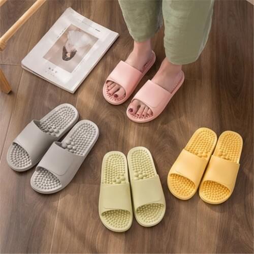 Foot Massage Sandals Female Household Couples Home Indoor Bathroom Non-Slip Soft Bottom Slippers Women/Men Pedicure Shoes 36-45