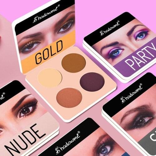 NEW 4 Color Wine Red Eyeshadow Palette Pressed Shimmer Matte Eye Shadow MakeUp Long-Lasting Eye Palette For Beauty CosmeticW0516