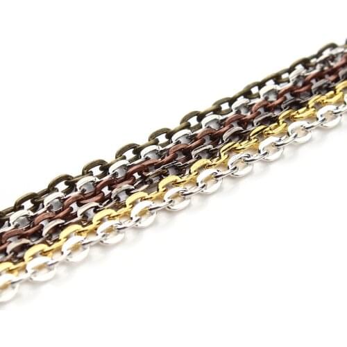 1mm 1.5mm 2mm 2.8mm Oval Brass Metal Open Link Chain for Jewelry Making Findings