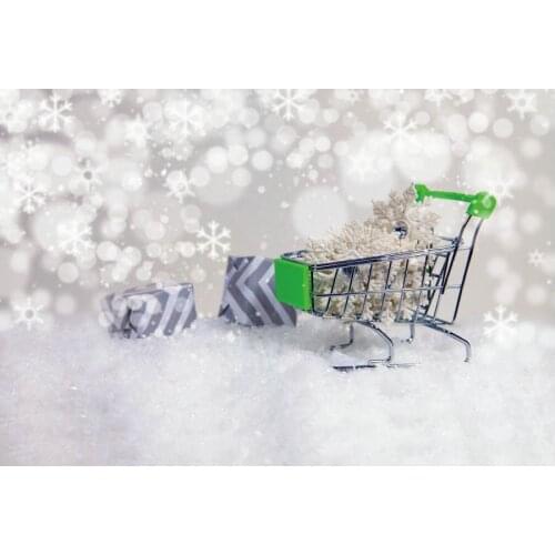 Christmas Backdrop Winter Snowflake Gift Box Photography Background Happy New Year Xmas Party Decor Photo Booth Studio Props