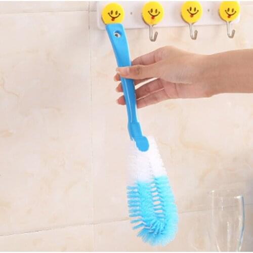 Sponge Head Cleaning Brush Long Handle Hanging Soft Bottle Scrubber Cleaning Brush For Kitchen Kitchen Accessories PI