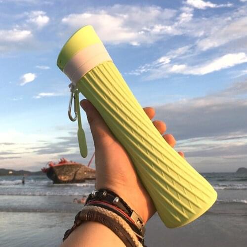 Silicone Collapsible Water Cup Creative Small Waist Shape Sports Water Cup Office Car Outdoor Portable Kettle