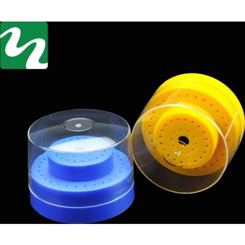 Dental Lab Instrument 60 Holes (Round) Holes Plastic Bur Holder Burs Block Case Box For Diamond Bur Holder