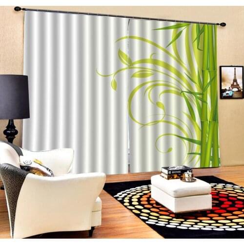 Fresh bamboo curtains Photo 3D Curtains for Living Room Window curtains Blackout curtain